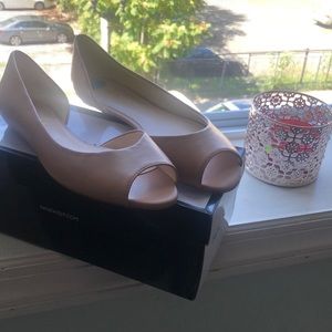 Peep Toe Nude Flats